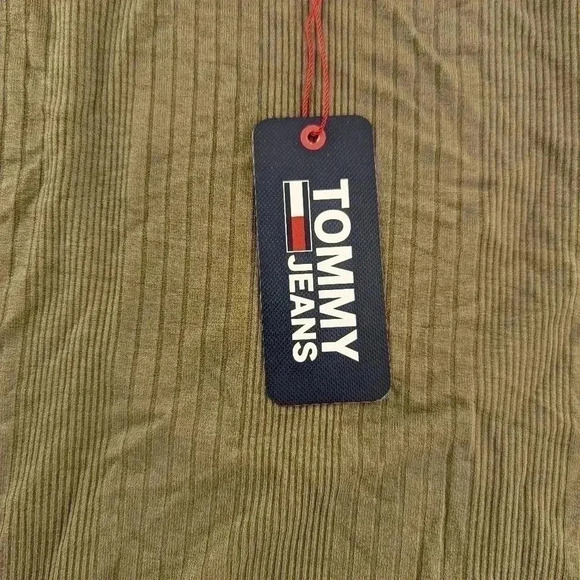 Tommy Jeans Women's Back Cutout Ribbed Long Sleeve Top Green Size Small NWT - Picture 4 of 13